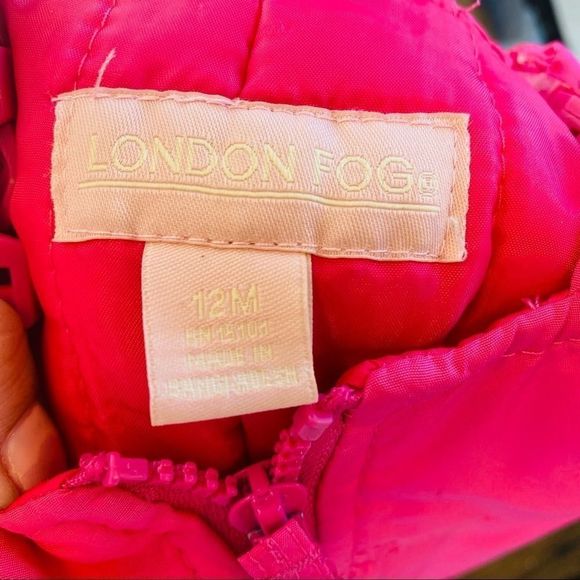 London Fog ski bib or snow bib Hot Pink 12 Mo - Picture 3 of 5